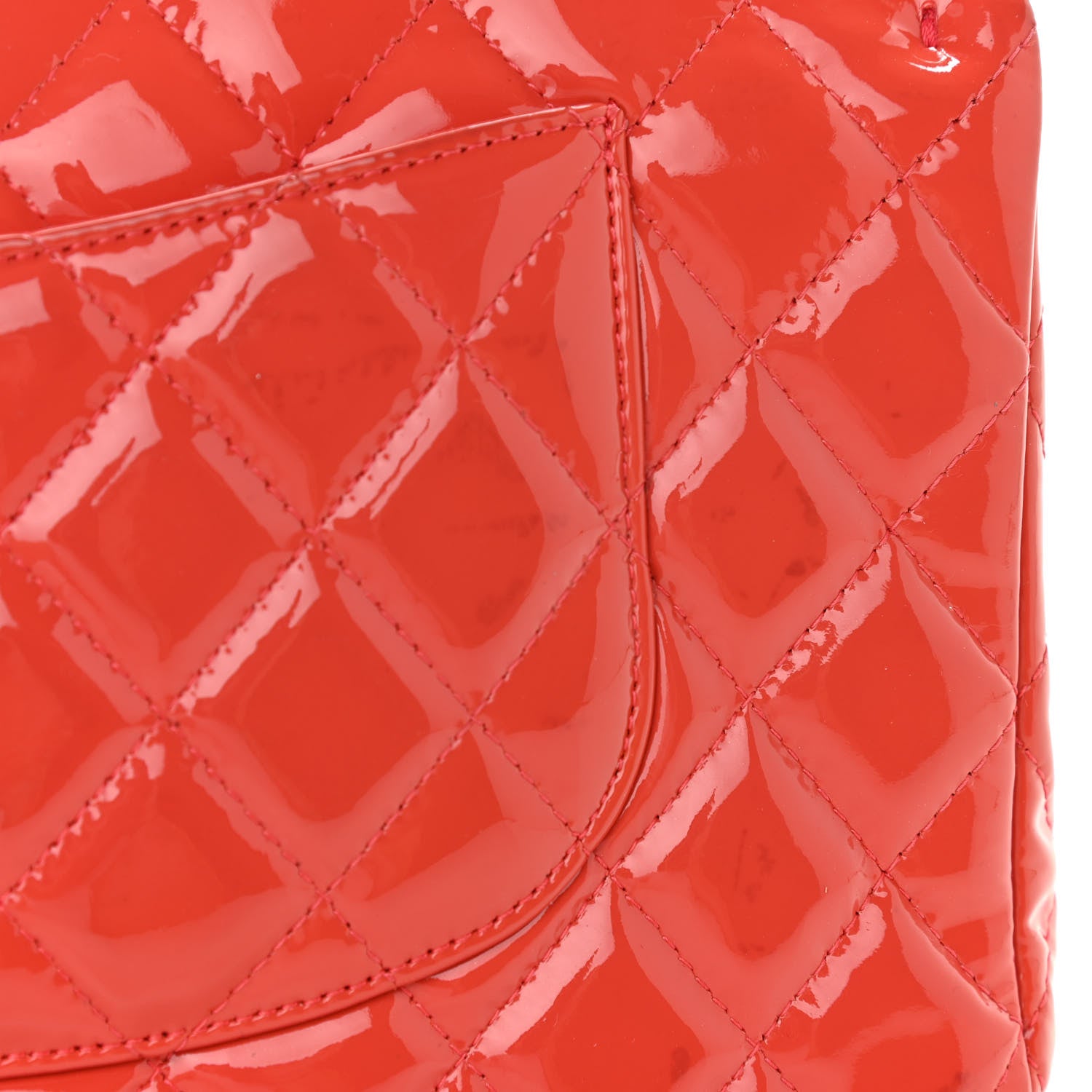 Chanel Patent Calfskin Quilted Medium Double Flap Red 12 of 14