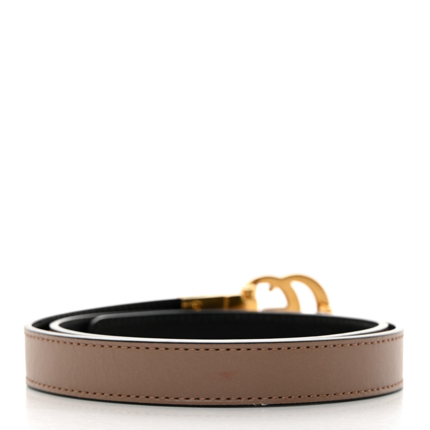 Plutone Calfskin Double G Reversible 20mm Belt 70 28 Porcelain Rose Black