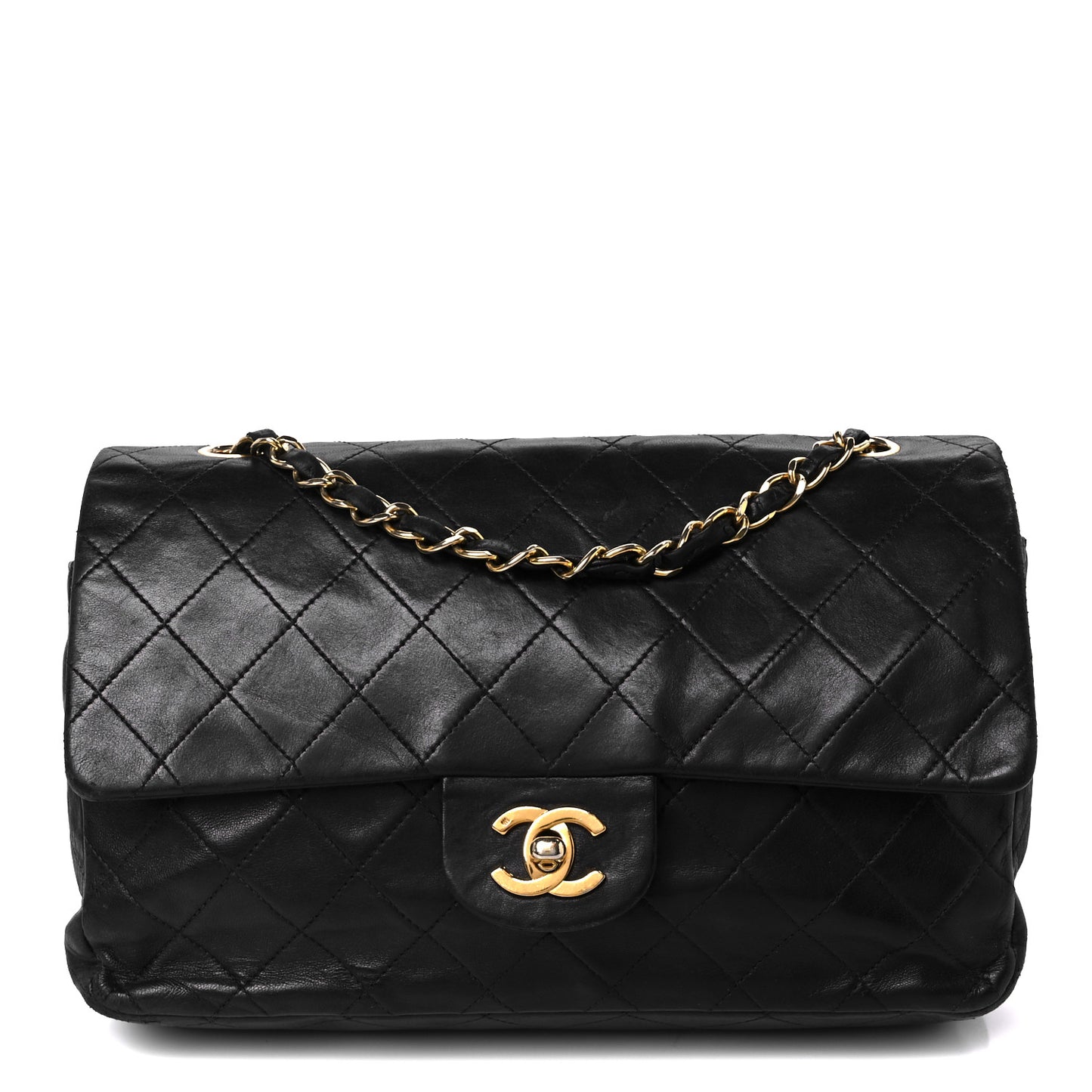 Lambskin Quilted Small Double Flap Black