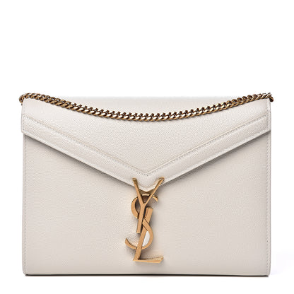 Saint Laurent Grain De Poudre Monogram Cassandra Chain Wallet Crema Soft Rouge Legion 1 of 9
