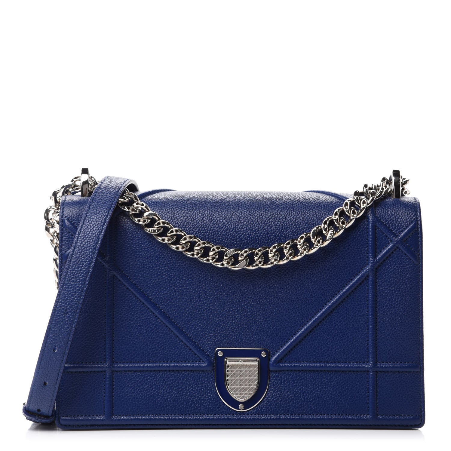 Christian Dior Grained Calfskin Medium Diorama Flap Bag Bleu De Minuit 1 of 13
