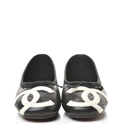 Chanel Lambskin Cambon Quilted Ballerina Flats 37 Black 2 of 12