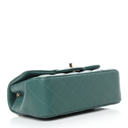 Chanel Lambskin Quilted Mini Rectangular Flap Green 3 of 4