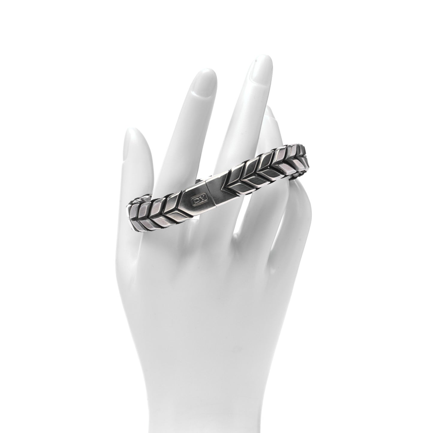 Sterling Silver Titanium Chevron Bracelet