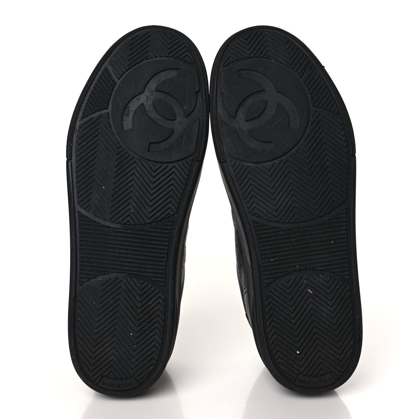 Calfskin Womens Logo Sneakers 39 Black