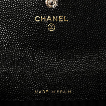 Chanel Caviar Quilted Crystal Enamel CC Flap Card Holder Black 6 of 8