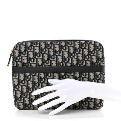 Christian Dior Oblique Pouch Clutch Blue 2 of 10