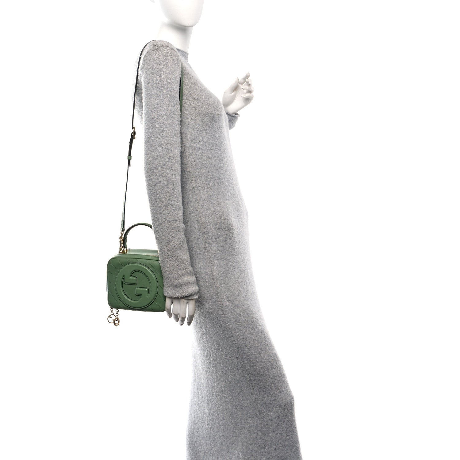 Gucci Sakai Be Green Calfskin Diagonal Stitched Small Blondie Shoulder Bag Light Green 2 of 11