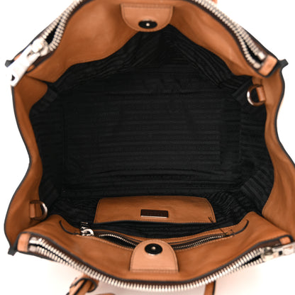 Prada Glace Calf Twin Pocket Tote Cannella 5 of 13