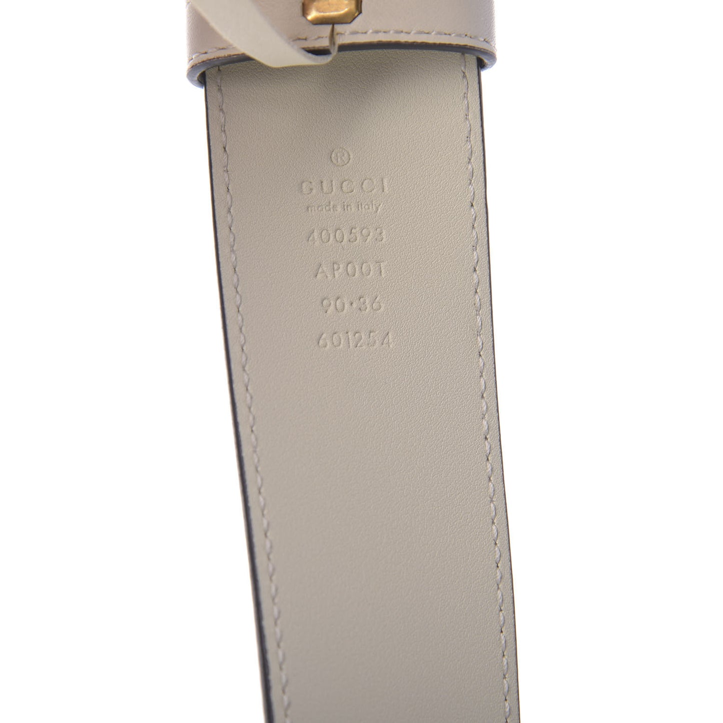 Calfskin Double G 40mm Belt 90 36 Mystic White