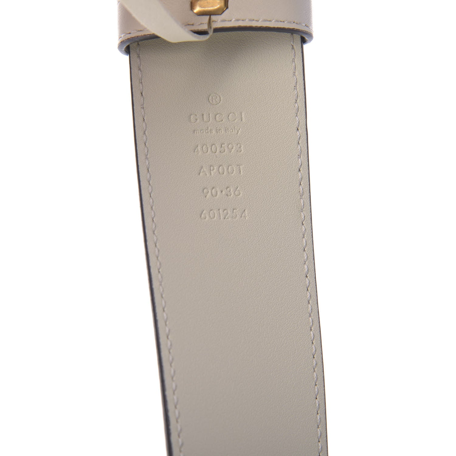 Gucci Calfskin Double G 40mm Belt 90 36 Mystic White 3 of 3