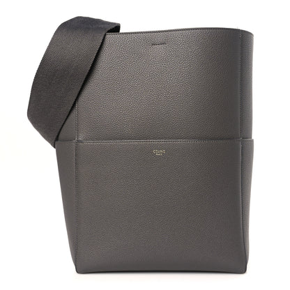 Celine Soft Grained Calfskin Sangle Bucket Bag Grey 1 of 9