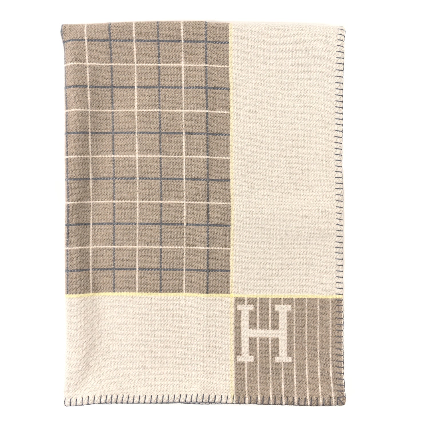 Hermes Wool Cashmere Avalon Cabriole Blanket Gris Perle 1 of 3