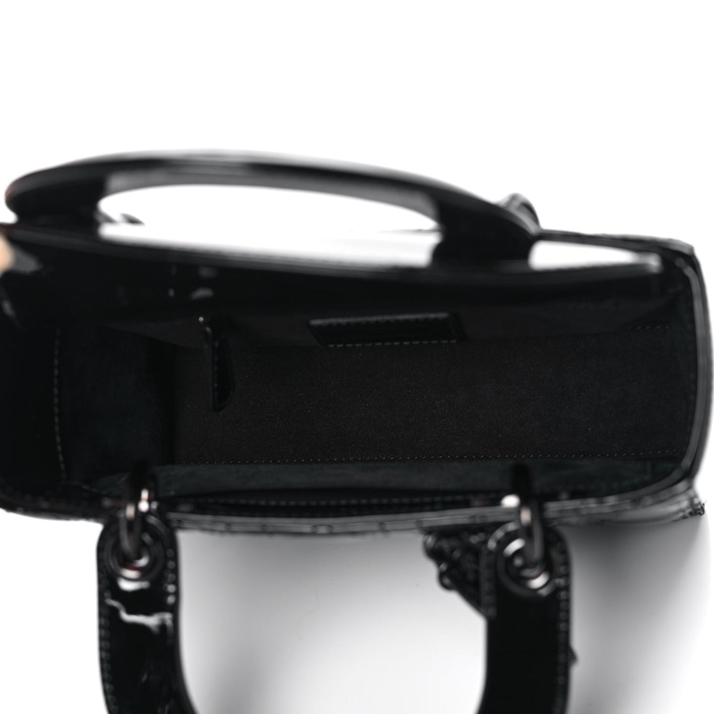 Patent Cannage Small Lady Dior Black