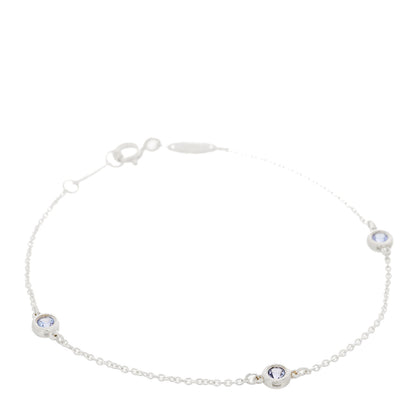 Tiffany Sterling Silver Tanzanite Elsa Peretti Color By The Yard 3 Station Bracelet 1 of 4