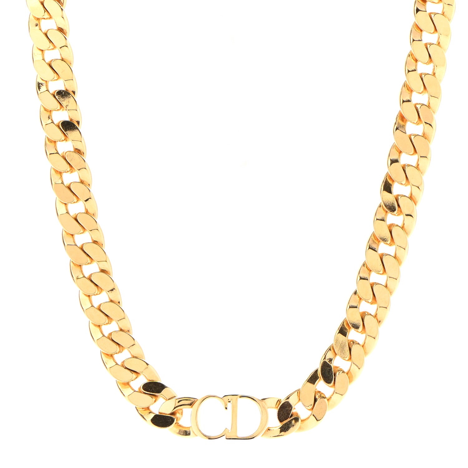 Christian Dior Metal Danseuse Etoile Chain Choker Necklace Gold 1 of 5
