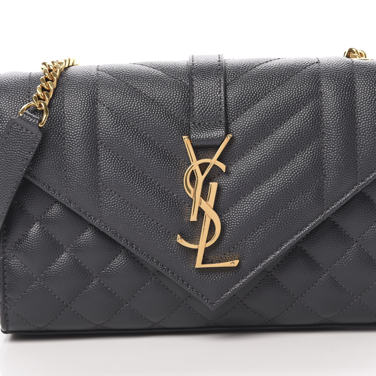 Saint Laurent Grain De Poudre Textured Mixed Matelasse Triquilt Small Monogram Satchel Dark Smoke 8 of 12