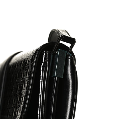 Saint Laurent Patent Embossed Small Le Monogramme Satchel Black 11 of 11