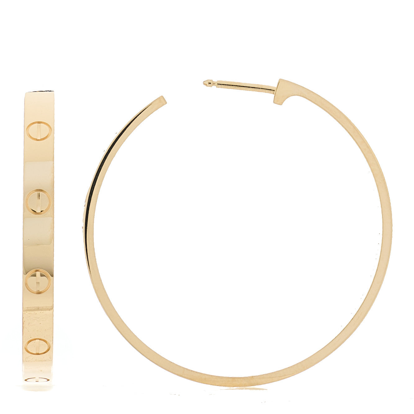 Cartier 18K Yellow Gold Large LOVE Hoop Earrings 1 of 5