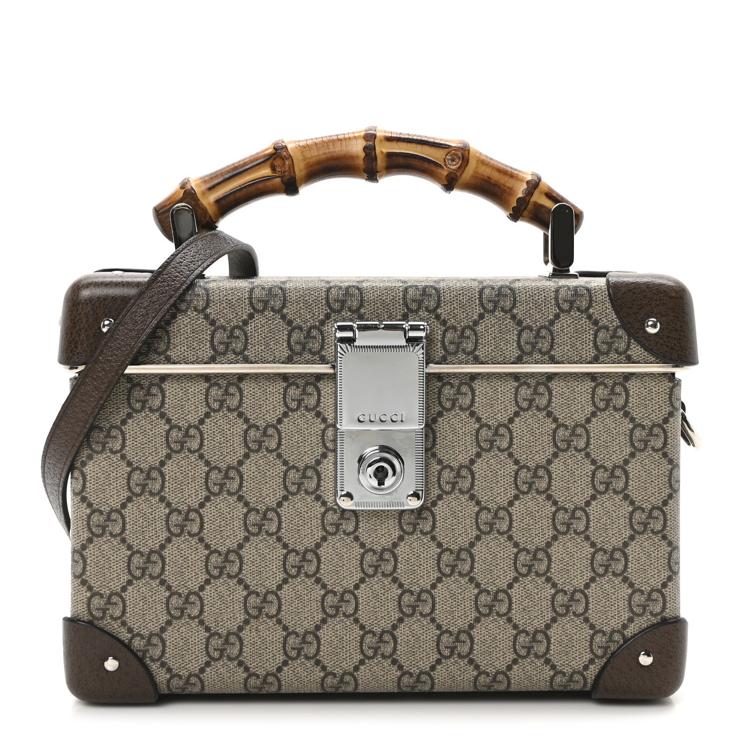Gucci GG Supreme Monogram Globe-Trotter Beauty Case Brown 1 of 10