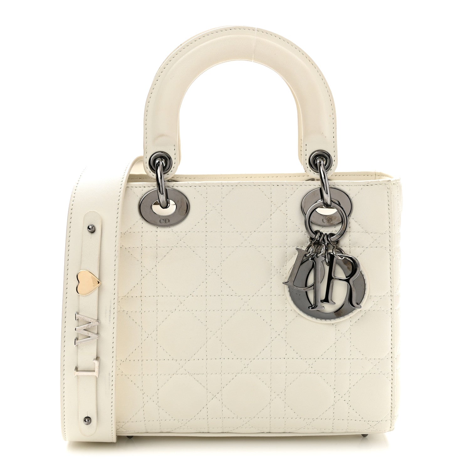 Christian Dior Lambskin Cannage Small My ABCDior Lady Dior White 1 of 11