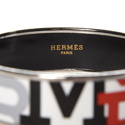 Hermes Enamel Printed Wide Capitales Bracelet 62 3 of 4