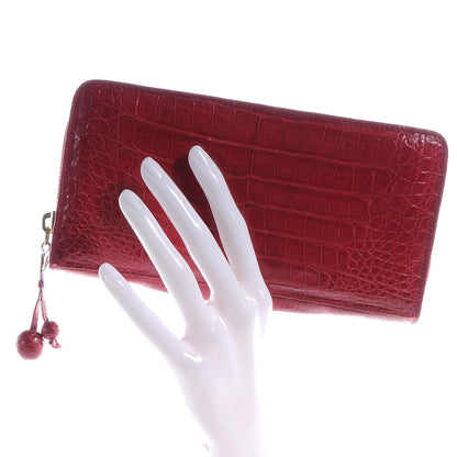 Nancy Gonzalez Crocodile Zip Continental Wallet Red 2 of 7