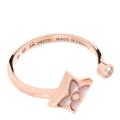 Louis Vuitton 18K Pink Gold Diamond Mother of Pearl Mini Color Blossom Star Ring 51 5.75 5 of 6