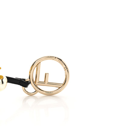 Fendi Shiny Nappa Zucca Pearl Fringe F is Fendi Space Monkey Bag Charm Sunflower Burro Tobacco 3 of 7
