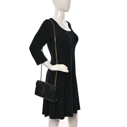 Saint Laurent Grain De Poudre Textured Mixed Matelasse Triquilt Small Monogram Satchel Black 2 of 9