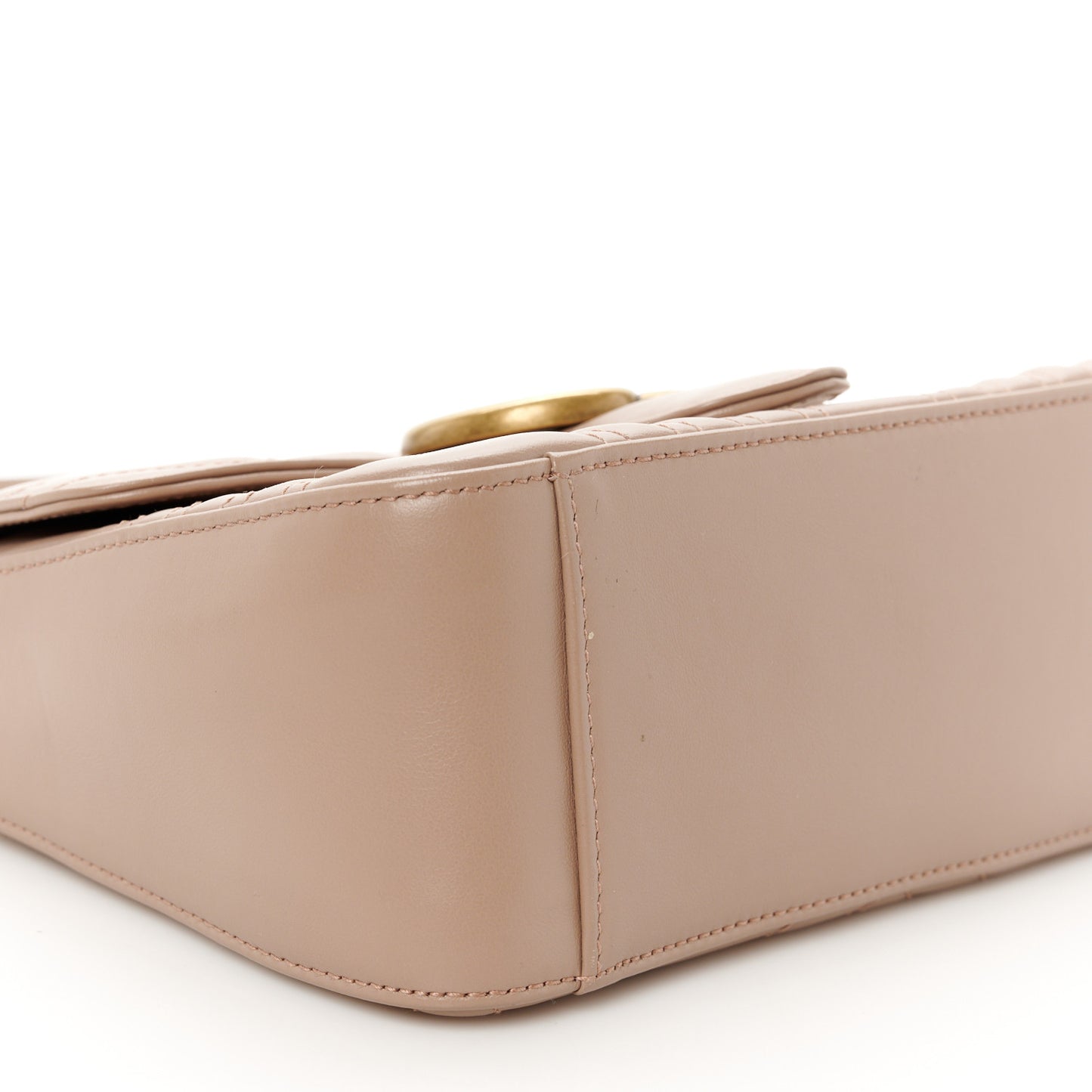 Calfskin Matelasse Mini GG Marmont Top Handle Shoulder Bag Porcelain Rose