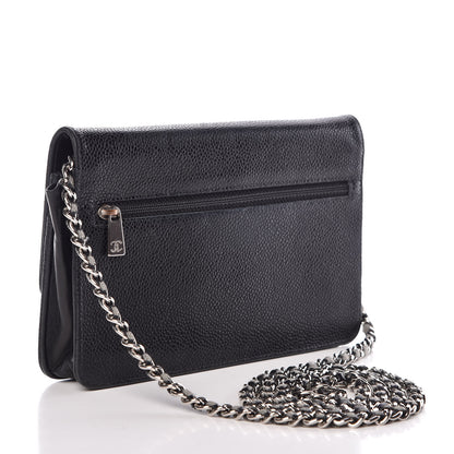 Chanel Caviar Timeless CC Wallet On Chain WOC Black 3 of 18