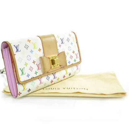 Louis Vuitton Monogram Multicolor Sarah Noeud Wallet White Litchi 4 of 7
