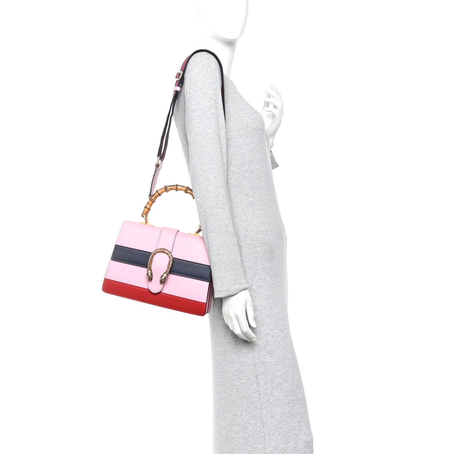 Gucci Moon Calfskin Web Medium Dionysus Bamboo Top Handle Bag