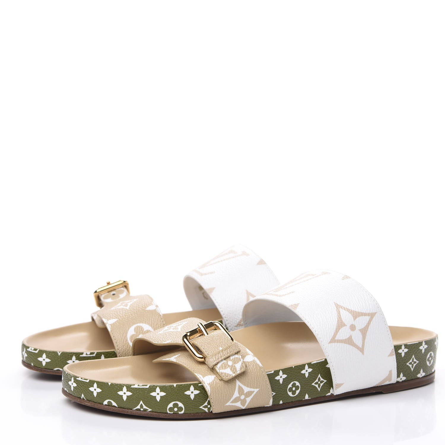 Louis Vuitton Monogram Giant Bom Dia Flat Mule Sandals 41 White Moka 3 of 8