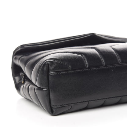 Saint Laurent Calfskin Y Quilted Monogram Toy Loulou Crossbody Bag Black 8 of 11