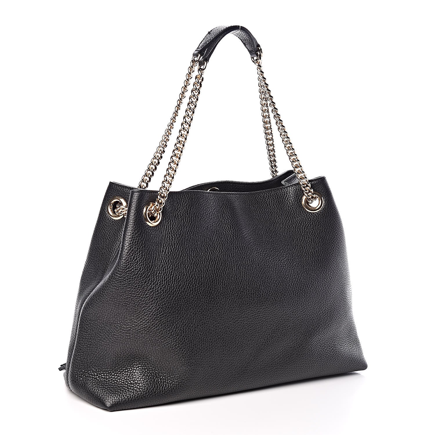 Gucci Pebbled Calfskin Medium Soho Chain Shoulder Bag Black 3 of 9