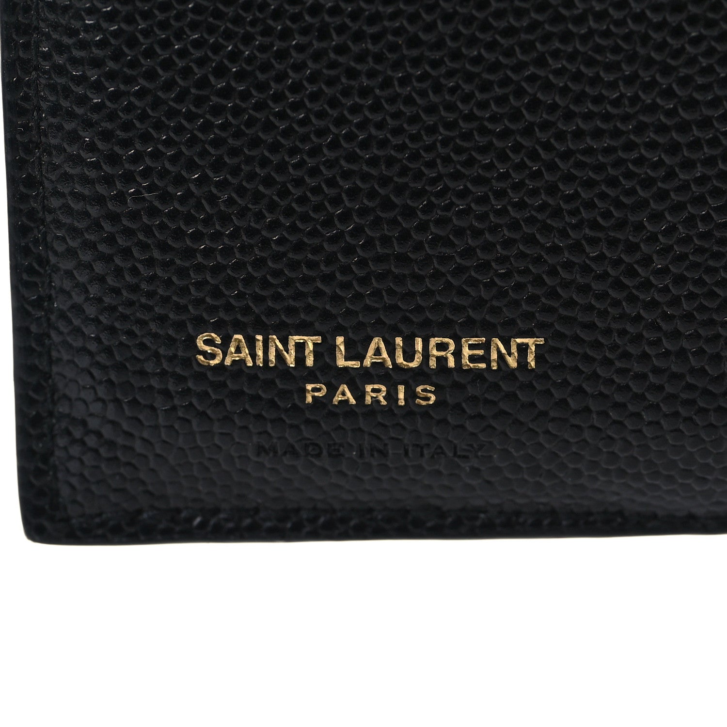 Saint Laurent Grain De Poudre Matelasse Chevron Monogram Zipped Card Case Black 6 of 6