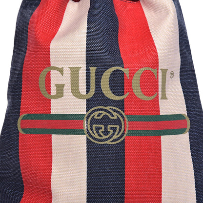 Gucci Canvas Logo Sylvie Stripe Drawstring Backpack Red 10 of 10