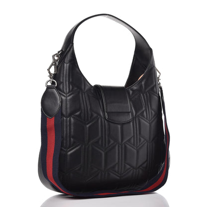 Gucci Calfskin Web Quilted Medium Dionysus Hobo Black 4 of 10