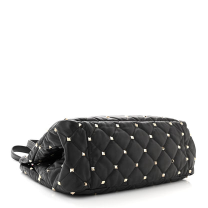 Valentino Garavani Nappa Quilted Boomstud Tote Black 4 of 9