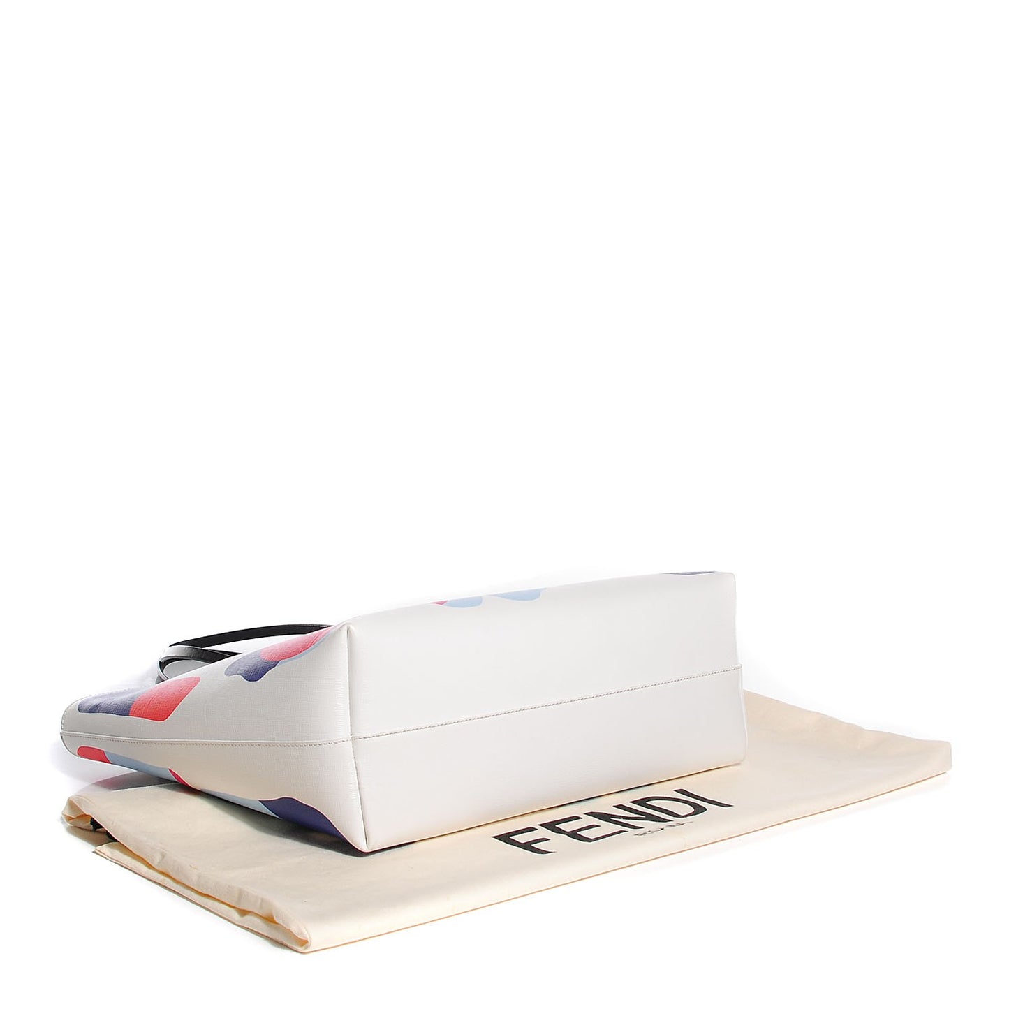 Vitello Elite Roma Print Signature Roll Tote White Multicolor