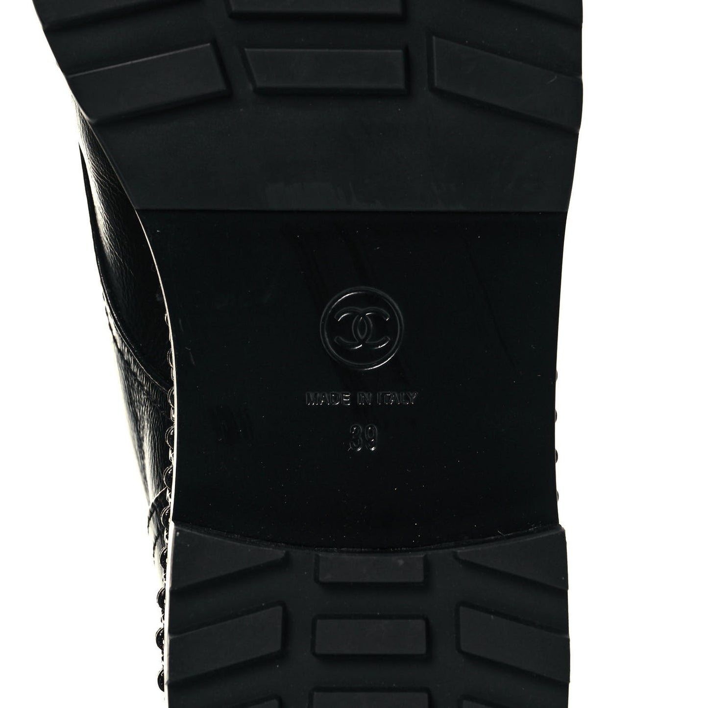 Crackled Calfskin Velvet Pearl Combat Short Boots 39 Black