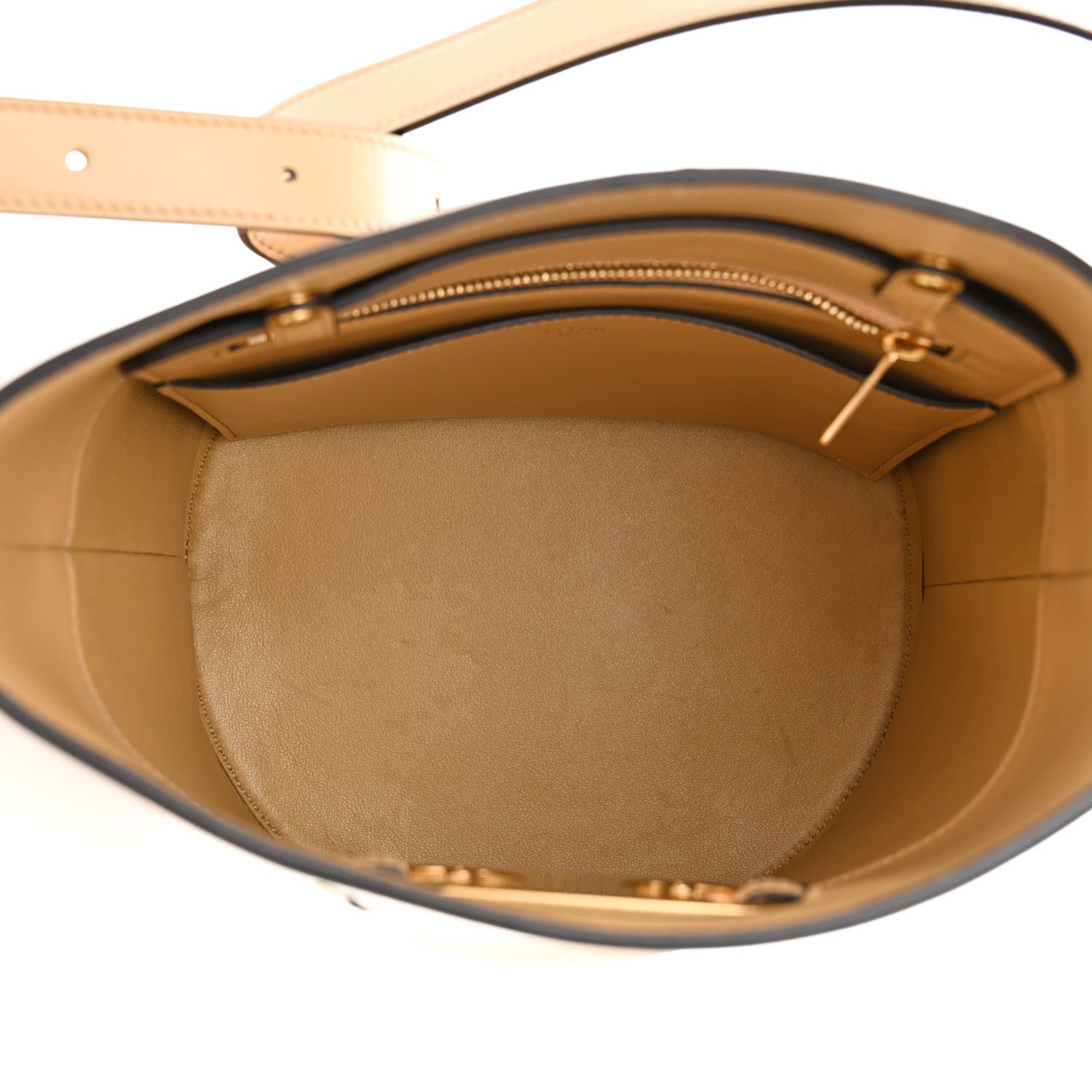 Celine Satinated Calfskin Maillon Triomphe Bucket Bag Sand 5 of 9
