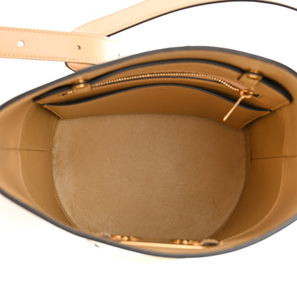 Celine Satinated Calfskin Maillon Triomphe Bucket Bag Sand 5 of 9