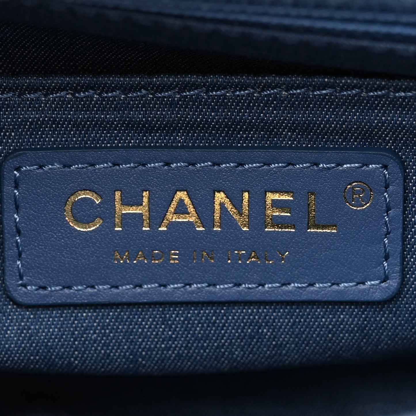 Denim Quilted Mini Pearl Crush Flap Blue