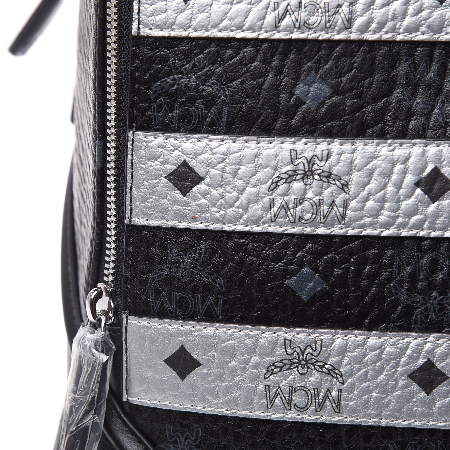 Metallic Visetos Spot MD Backpack Silver Black