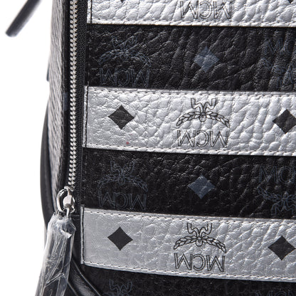 MCM Metallic Visetos Spot MD Backpack Silver Black 10 of 10