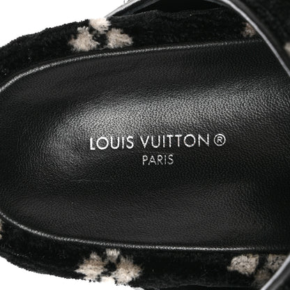 Louis Vuitton Velvet Monogram Jumbo Flatform Mule Sandals 36.5 Black White 7 of 11