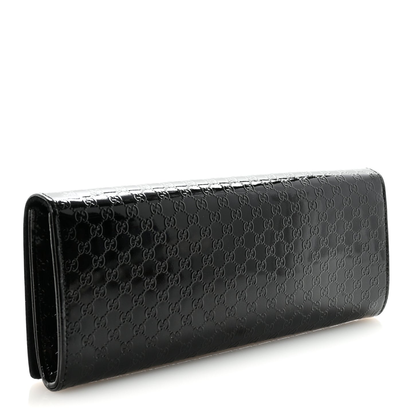 Patent Microguccissima Small Broadway Clutch Black